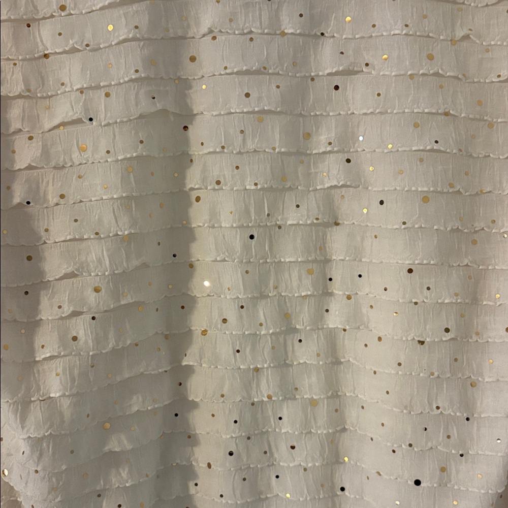 Sequin Textured Cream Open Front Cardigan Lightweight Neutral Layer - Picture 4 of 7
